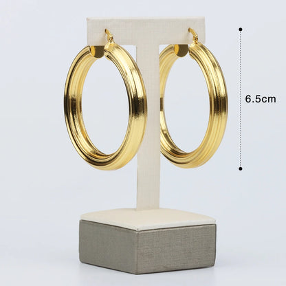 2025 Chic 6.5 cm Oversized Hoop Earrings for Women, Lightweight Statement Jewelry for Daily & Party
