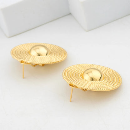 Elegant Golden Plated Necklace & Earring Set for Women – Party Wedding Fashion Jewelry Gift, Chic Accessories for Jewelry Lover