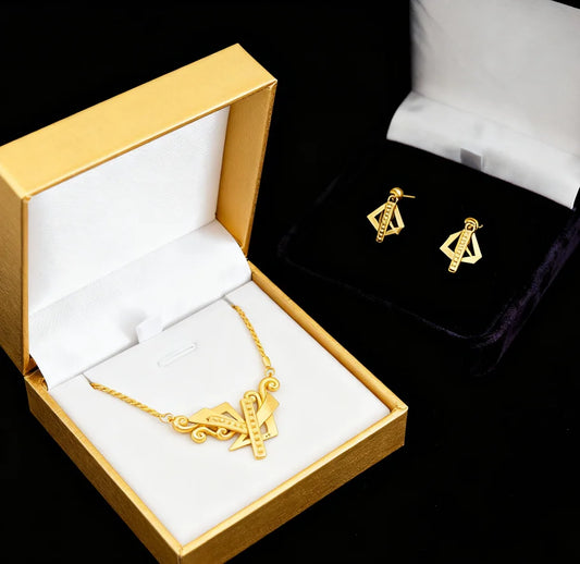 2024 Trend Golden Color Jewelry Set Clip Earrings and Pendant Necklace for African  Color Necklace Lady Elegant Gifts