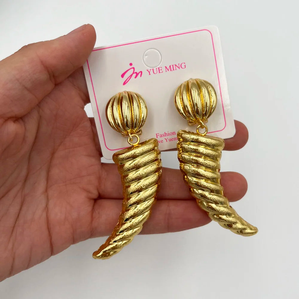 Dubai Jewelry Sets For Women Large Earrings and Pendant Necklace 2Pcs Set Nigeria Bridal Weddings Party Accessory Gifts