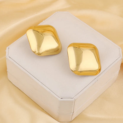 Stainless Steel Square Stud Earrings For Women 18K Gold Plated  Geometric Earring Trendy Weeding Jewelry Accessories Gift