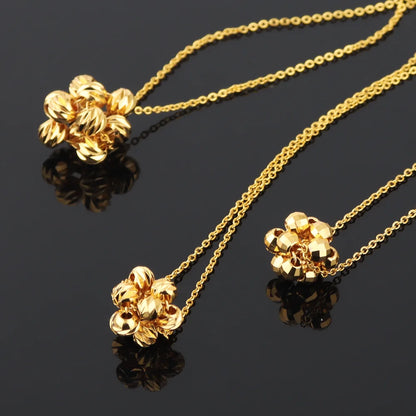 France Exquisite Gold Color  Women Jewelry Africa Urban Beauties Stainless Steel Pendant Necklace Earring Set Party Daily Gifts