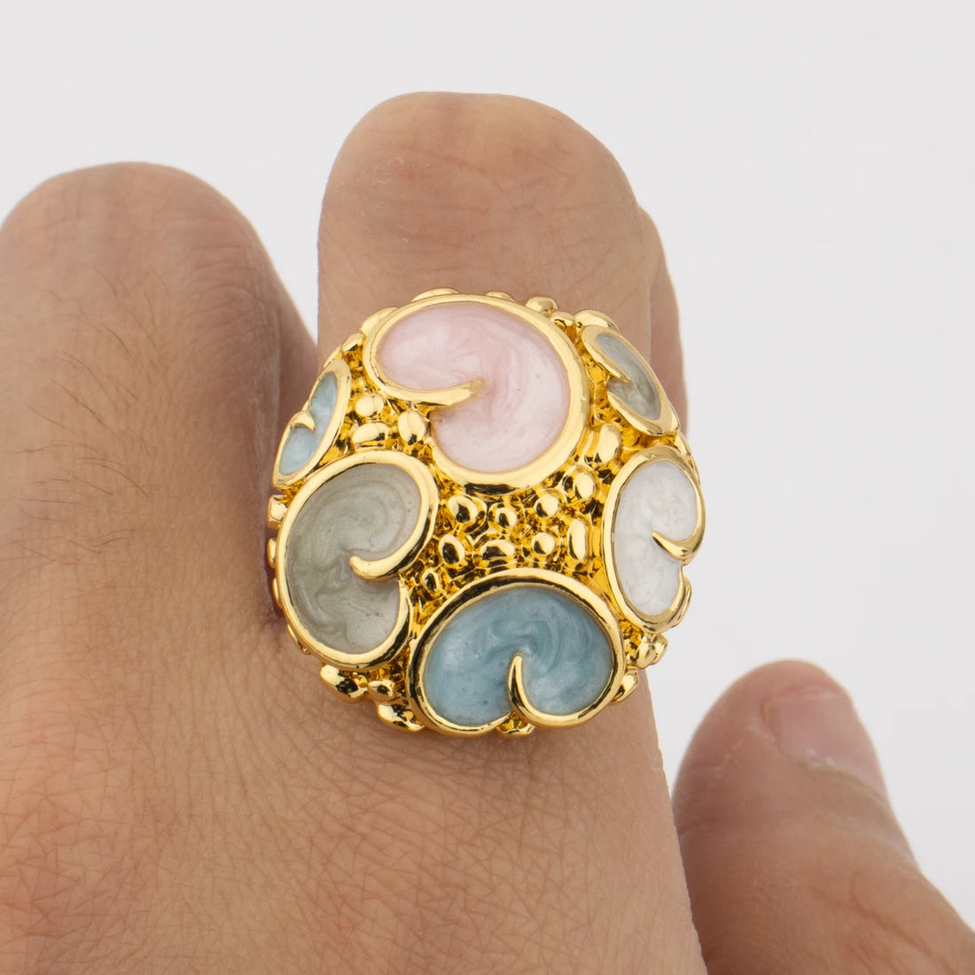 Gold Plated Rings for Women Fashion Simple Waterproof Jewelry New Style Jewellery Simple Rings Gift Nigeria Party Daily Wear