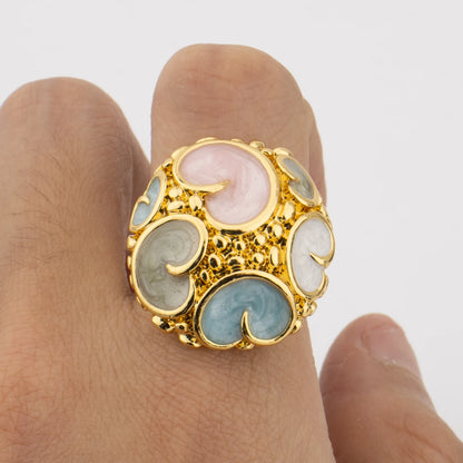 Gold Plated Rings for Women Fashion Simple Waterproof Jewelry New Style Jewellery Simple Rings Gift Nigeria Party Daily Wear