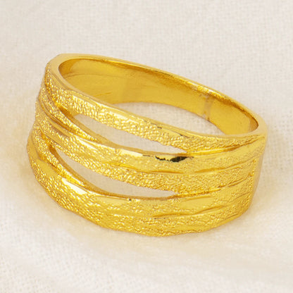 YM Copper Women Bangle Rings Gold Plated Dubai America Geometric Aesthetic Jewelry Set For Fashion Party Jewelry Gifts Wholesale