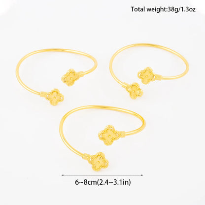 New Design Classic Luxury Stainless Steel Clover Bracelets Ring Elegant Temperament For Woman Jewelry Daily Wear Festival Gifts