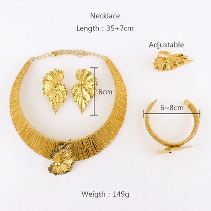 Sets for Women – Dubai Nigerian Indian Bridal Necklace Earrings Ring Bracelet Wedding Party Gift Earring Set