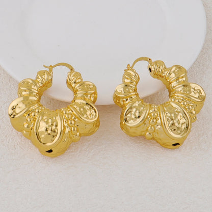 Dubai Luxury 18K Gold Plated Earrings African Hoop Earrings For Women Jewelry Sets Indian Nigerian Wedding Jewellery Party Gifts