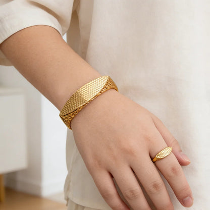dubai woman bangle ring jewellery Color Dubai Arab Cuff Bangle Ring  Micro Crystal Inlaid  Daily Wear Elegant Gift