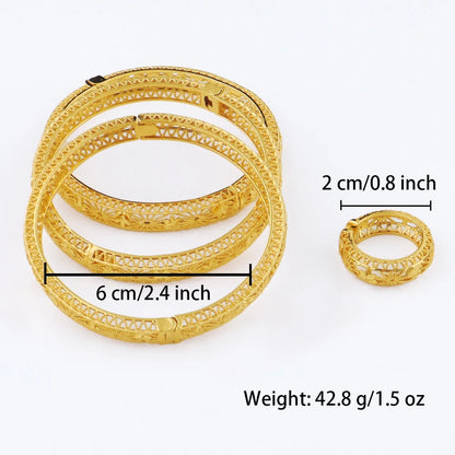 Women Charm Bracelet Dubai 24K Gold Color Bangle Ethiopian Hawaiian Jewelry For Summer Women Party Gift