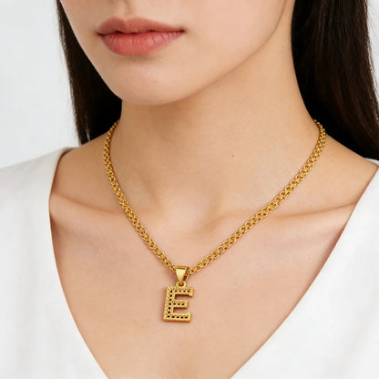 Fashion Gold Plated 26 Initial Letter Pendant A-Z Letters Necklaces English Letter Alphabet Figaro Chains Gold Color Jewelry