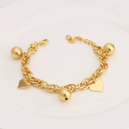 Stainless Steel Hollow Chain Bracelet Women Personalized Charm Jewelry Earrings Set Rust Proof Bangle Gift**