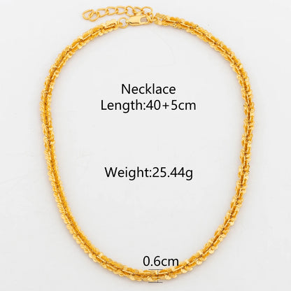 YM Twist Chains 40/60/80CM Copper Necklace 18k Gold Color Link Choker For Women Men Hip Hop Rock Charm Chain Party Jewelry Gifts