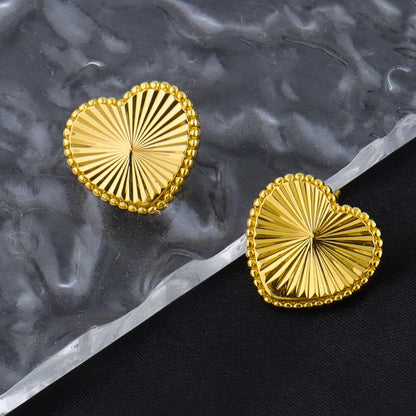 2026 Fashion Heart Earrings Pendant Chain For Women Italy France America Bride Gold Color Jewelry Set Wedding Lovers Dating Gift