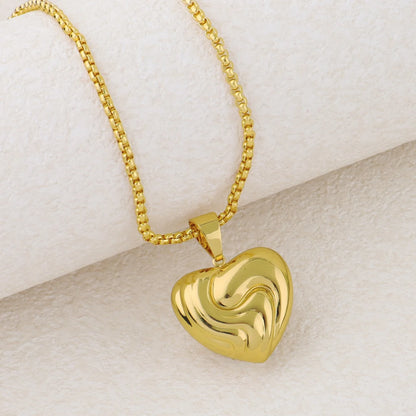 Heart Love Pendant Necklace & Double Earrings Jewelry Set for Women, Exquisite Wedding Gift, Minimalist Design Fashion Accessori