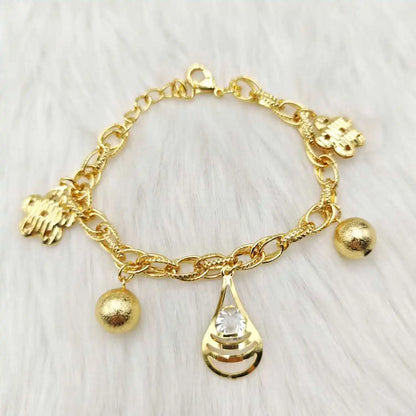 Dubai Hollow Flower-Leaf Pendant Chain Bracelet, Stainless Steel Africa Wedding Gift, Trendy Accessories for Jewelry