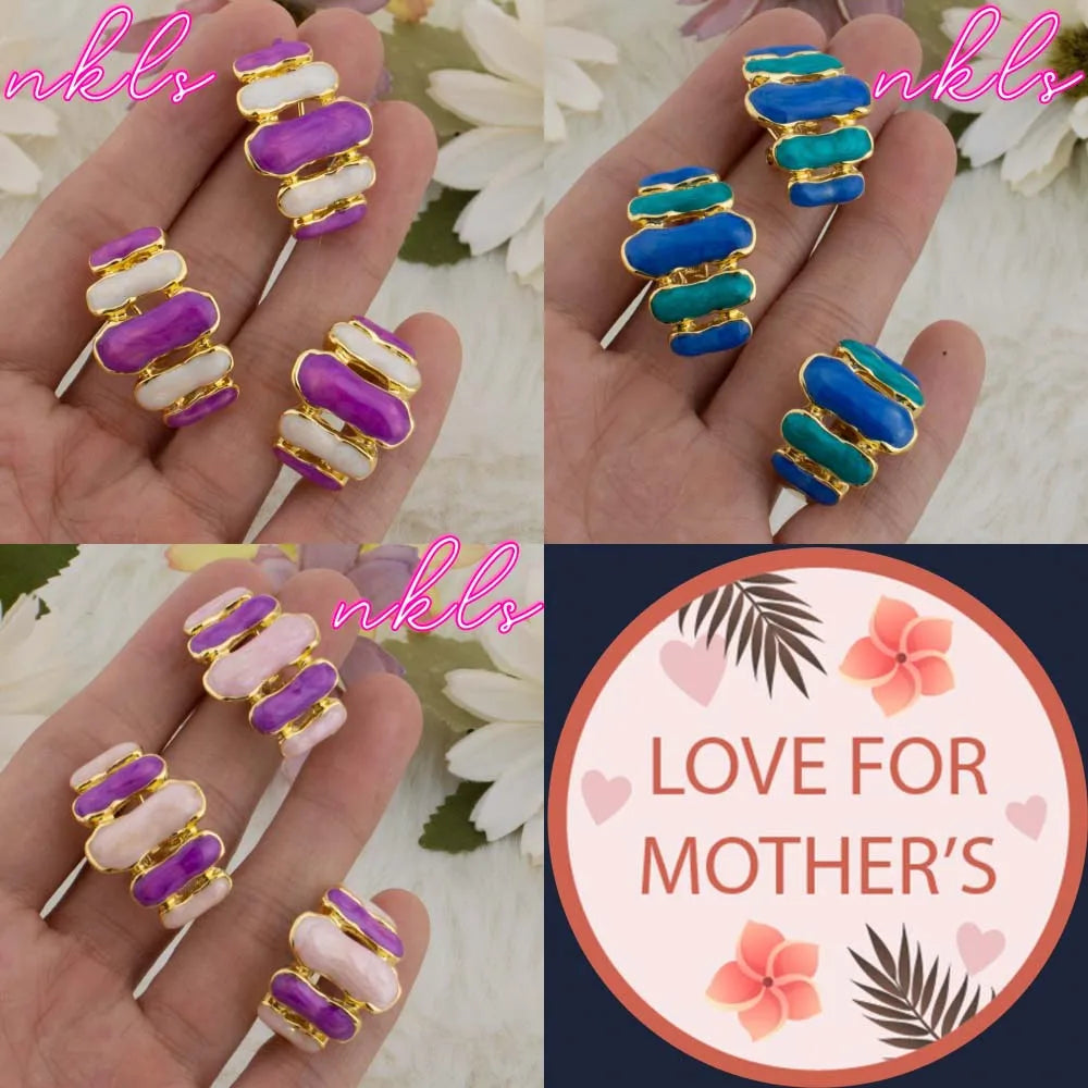 Dopamine Congo-Nigeria Trendy Earrings & Necklace Jewelry Set for Women, Chic Gift for Mother’s Day Wedding Party