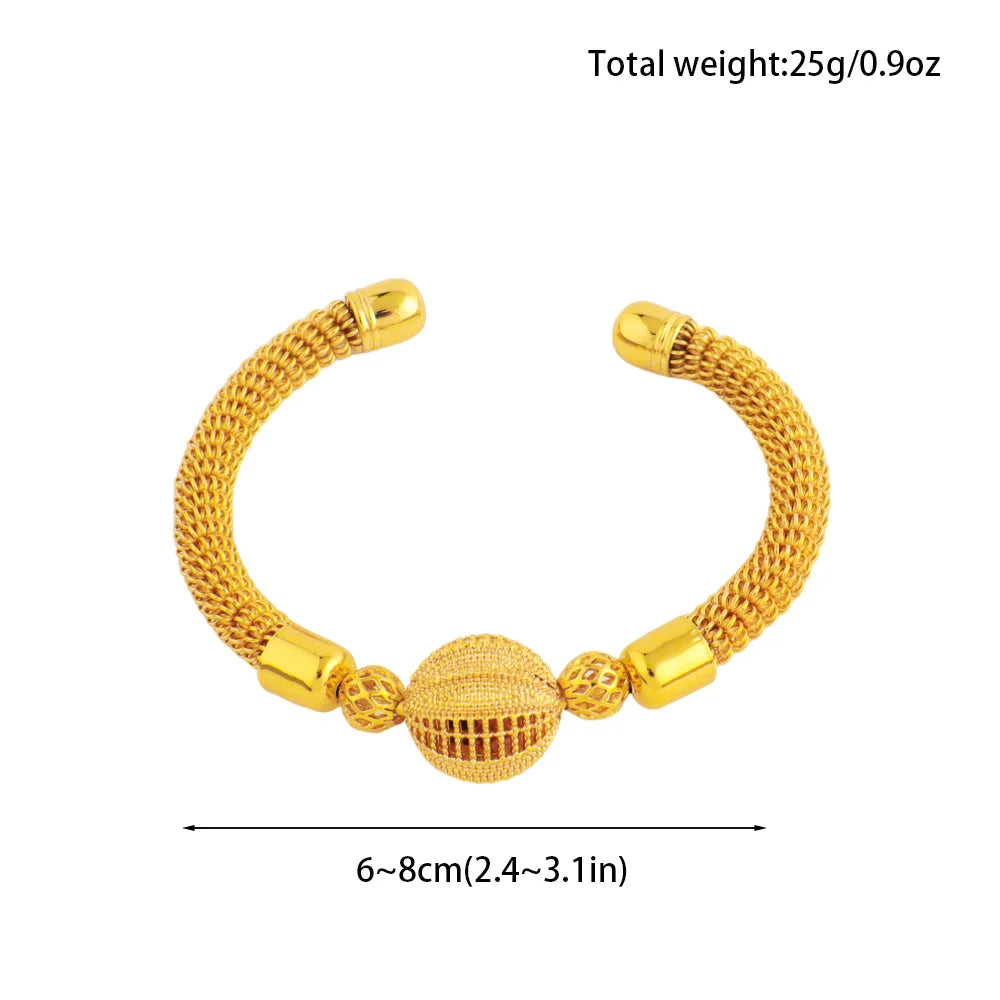 Nigeria Women Luxury  Adjustable Bracelet Dubai Fashion Flower Bangle Weaving Bangle Jewelry Gift For Party Mother's Day Wedding