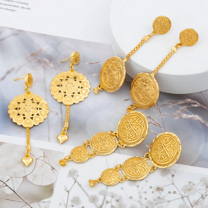 3pcs jewelry for woman earrings 18k Gold Color New Design Drop Earrings for Weddings Bridal Accessories Bohemia Ladies Earrings