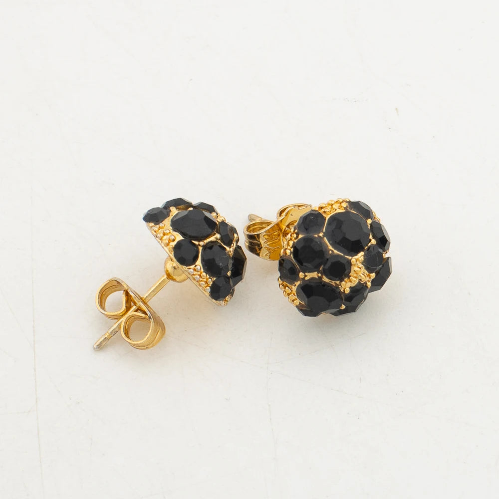 Trend Zircon Crystal Jewelry Set for Party Layers Necklace and Stud Earrings Weddings Bridal Cuff Bangle Ring Set for Party Gift