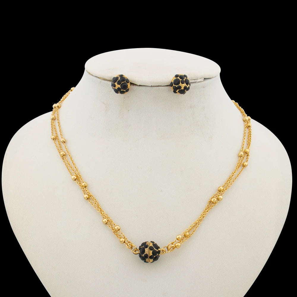 Trend Zircon Crystal Jewelry Set for Party Layers Necklace and Stud Earrings Weddings Bridal Cuff Bangle Ring Set for Party Gift