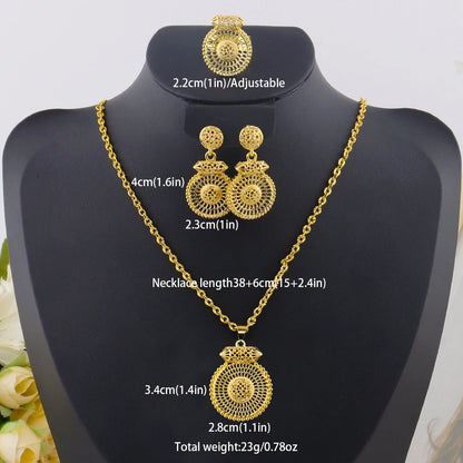 fashion gold jewelry set stainless steel earrings necklaces for women simple Personality gift wedding party Accessories