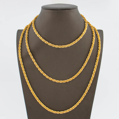 African 18k Gold Color Necklace for Women Exquisite Choker Party Medium Length Necklace Weddings Long Chain Jewelry Set Gifts