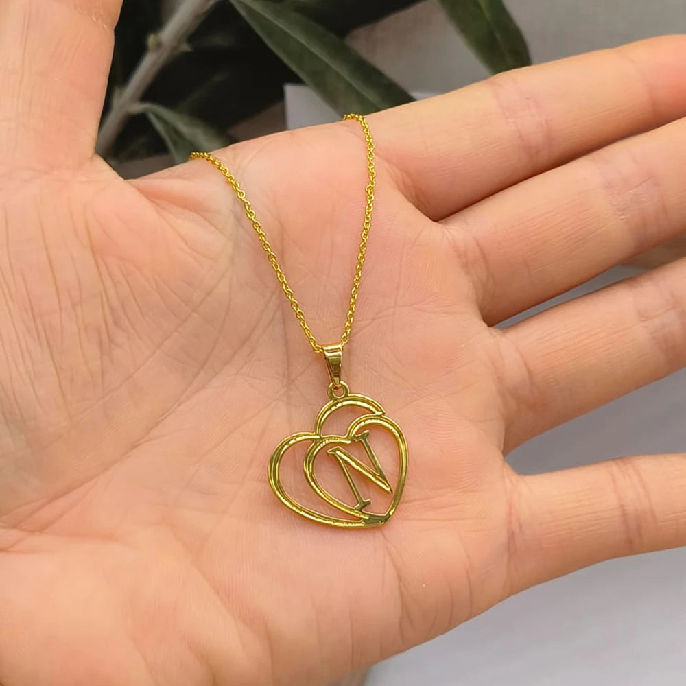 Dainty Letter Necklaces Stainless Steel For Women Gold Color Minimalist love Necklace Femme Wedding Jewelry Gift