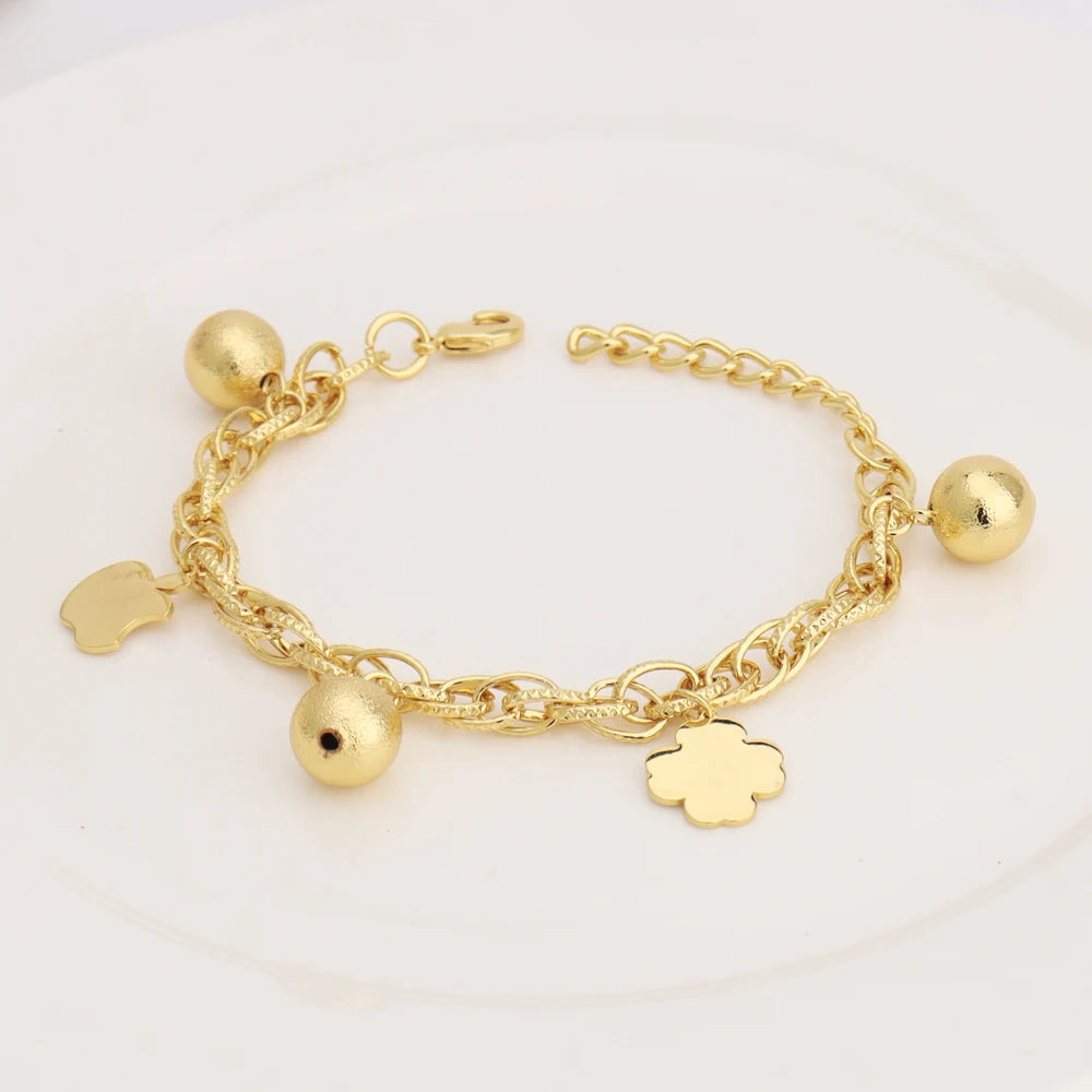 France Animal Flower Pendant Chain Bracelet for Women, Stainless Steel Africa Wedding Party Gift, Trendy Daily Accessor