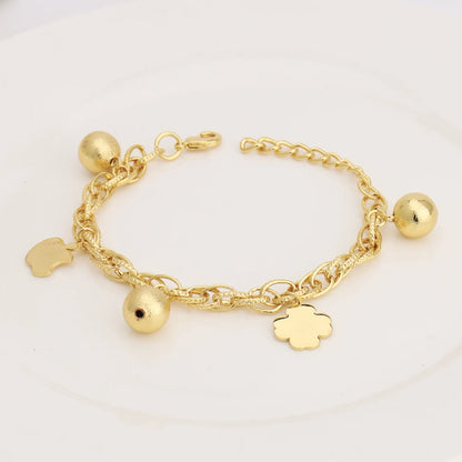 France Animal Flower Pendant Chain Bracelet for Women, Stainless Steel Africa Wedding Party Gift, Trendy Daily Accessor