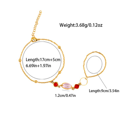 Fashionable Gold Plated Bracelet Women's Link Bracelet Stainless Steel Ring Bracelet, Fashionable Wedding and Party Jewelry
