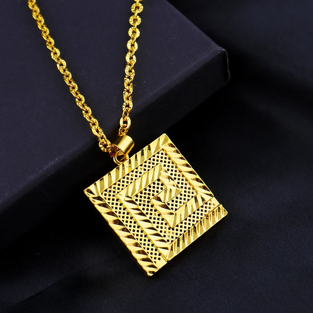 Dubai 18K Gold Color Boutique Jewelry Set Eastern Luxury Jewelry For Men And Women Daily Wear Wedding Anniversary Jewelry Gift
