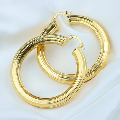 2025 Chic 6.5 cm Oversized Hoop Earrings for Women, Lightweight Statement Jewelry for Daily & Party