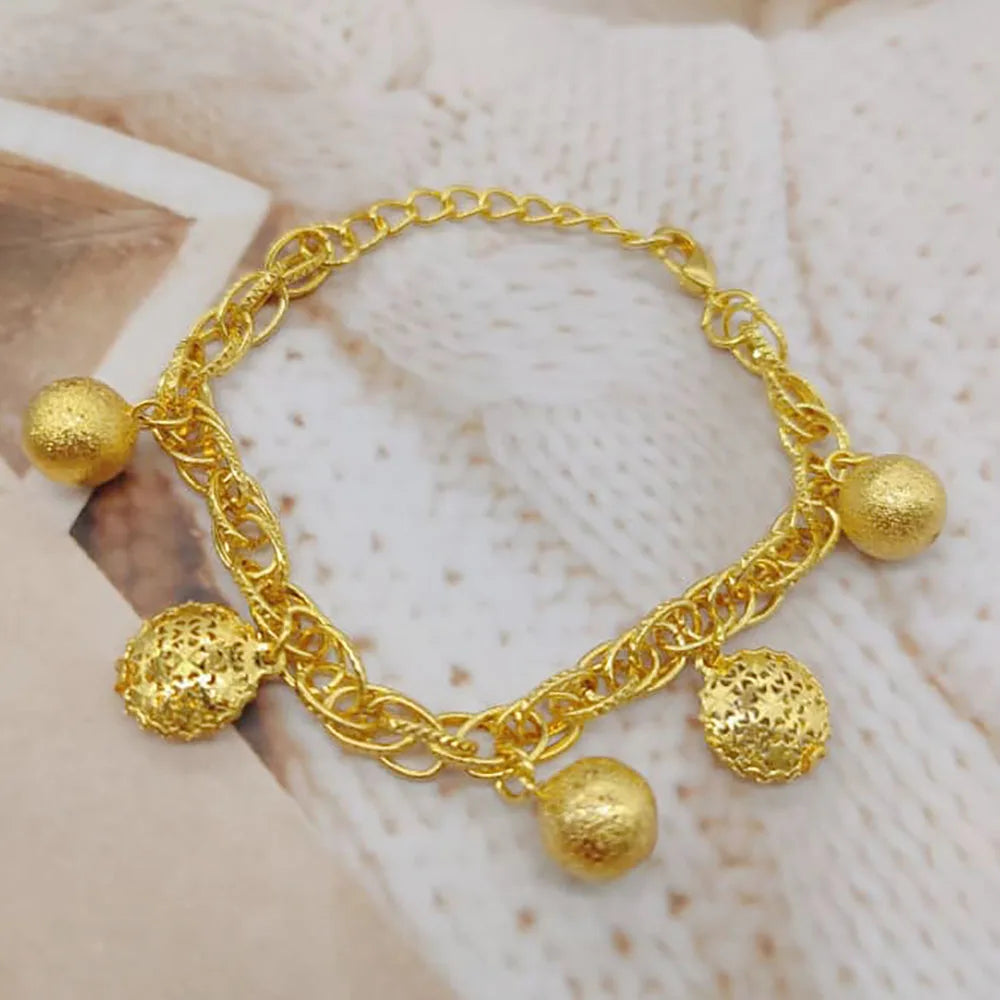 Simple Gold Color Bracelets Luxury Jewellery Women's High Quality Bracelet Non-fading Hand Jewelry Handmade Link Chain bts