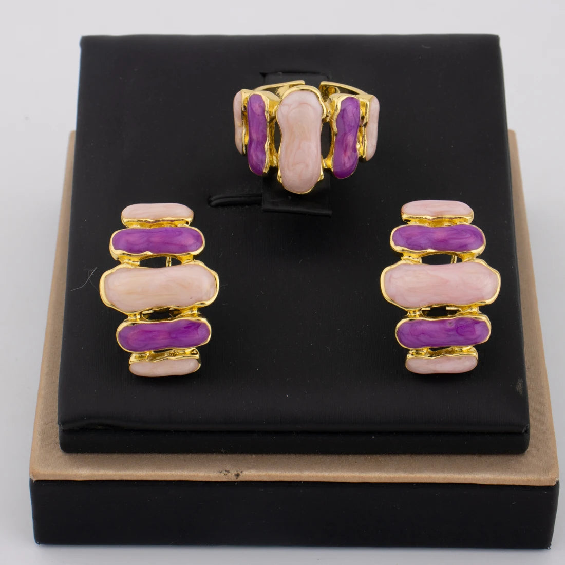 dubai gold plated jewelry set Irregular Geometry earring Ring for  Exaggerated Simple Jewelry Hot Sale Party Gift Wholesale