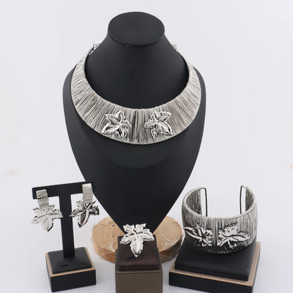 Dubai Jewelry Sets for Women, Nigerian Indian Bridal Necklace Earring Set Party Gift Jewellery Woman Accessories