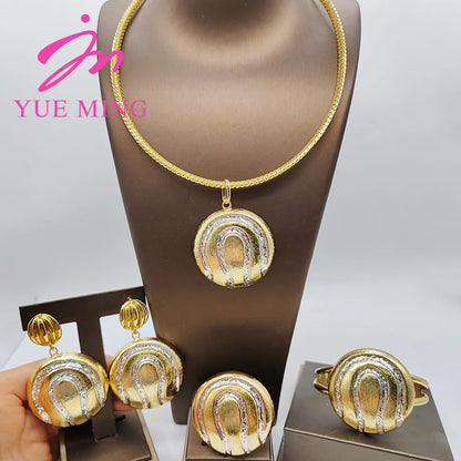 costume jewelry sets for italian gold jewelry sets for woman 18k gold Necklace Bracelet Earrings ring set wedding jewelry set