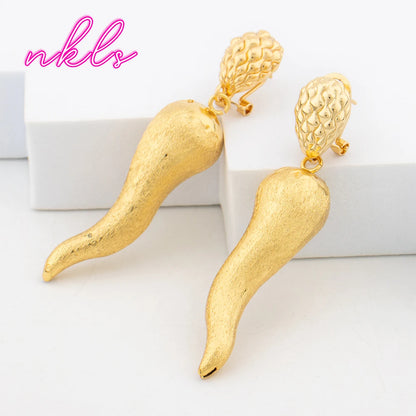 African Fashion Jewelry Set Ethiopian Dubai Luxury Design Necklace Gold Color Bangle Ring Trend Wedding Party Gift Earrings Jewe
