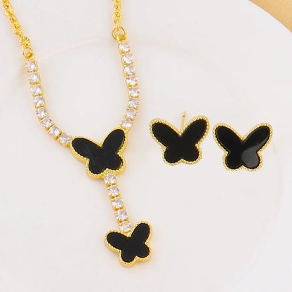 Heart Necklace Chain Jewellery Butterfly Necklace For Women New Girls Choker Clavicle Chain Trendy Charm Party Jewelry Gifts
