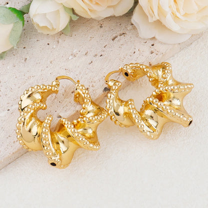 Plated Dubai Hoop Earrings for Bride, 2022 Trend Wedding Jewelry Set, Luxury Hook Earrings & Necklace for Women