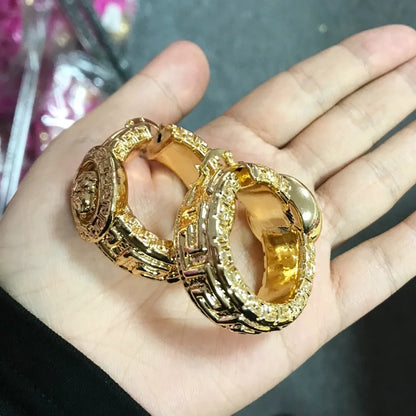 Luxury Dubai Hoop Earrings Women's Jewelry Large Drop Earrings Nigeria Wedding Bridal Earrings Jewelry Wholesale Party