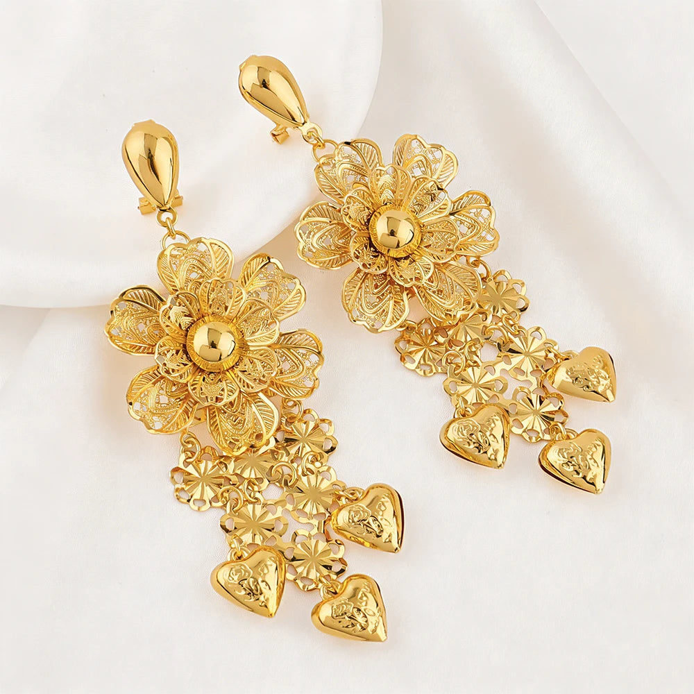 Dubai Necklace and Earrings Set Statement Design for Brides Wedding Attire Bridesmaids' Gifts, and Women's Jewelry Set