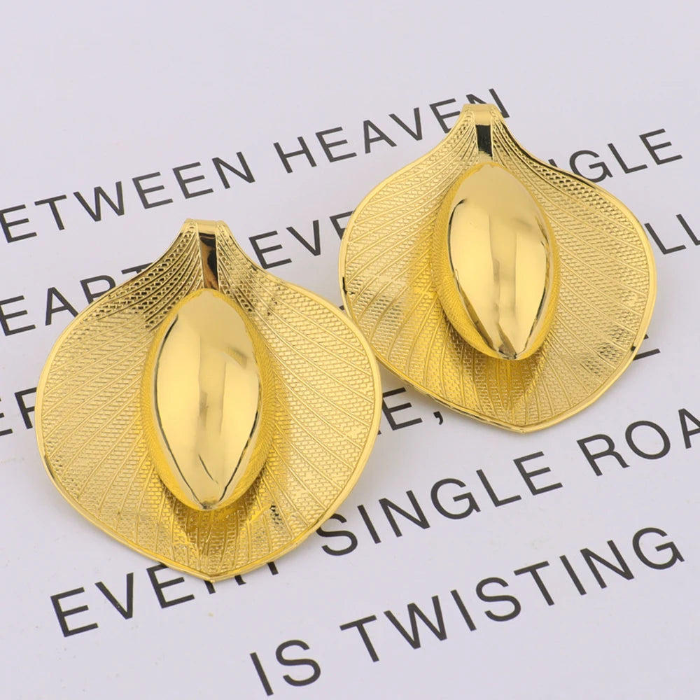 Brazil Calla Lily 2Pcs Earring Set & Ring, Elliptical Pistil Trendy Jewelry Gift for Anniversary, Party & Valentine’s