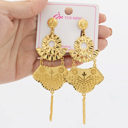 YM Long Tassel Dangle Earrings for Women Exquisite Dangle Earrings Party Jewelry Gifts Fashion Gold Color Copper Drop Earrings - YUEMING JEWELRY