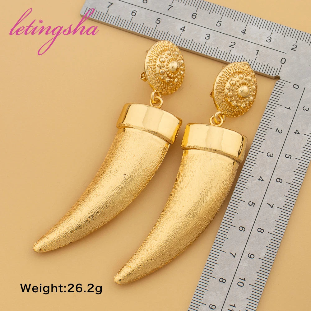 Large Drop Cross Earring for Women Girl Hollow Lightweight Hypoallergenic African Gold Plated Big Earrings Daily Wear Party Gift