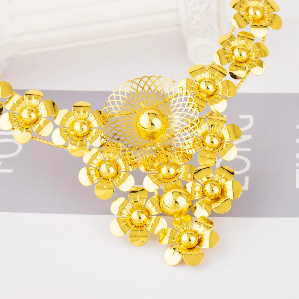 France Luxury Bridal Jewelry Set for Women, Indian Nigerian Wedding Necklace & Earring Gift for Jewellery Woman