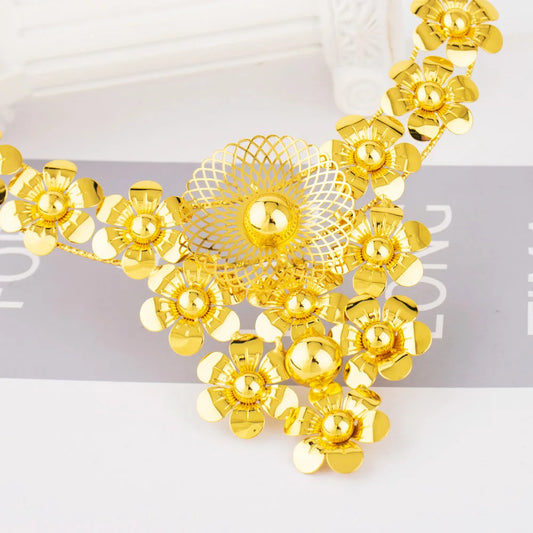France Luxury Bridal Jewelry Set for Women, Indian Nigerian Wedding Necklace & Earring Gift for Jewellery Woman