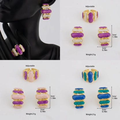 Dopamine Congo-Nigeria Trendy Earrings & Necklace Jewelry Set for Women, Chic Gift for Mother’s Day Wedding Party