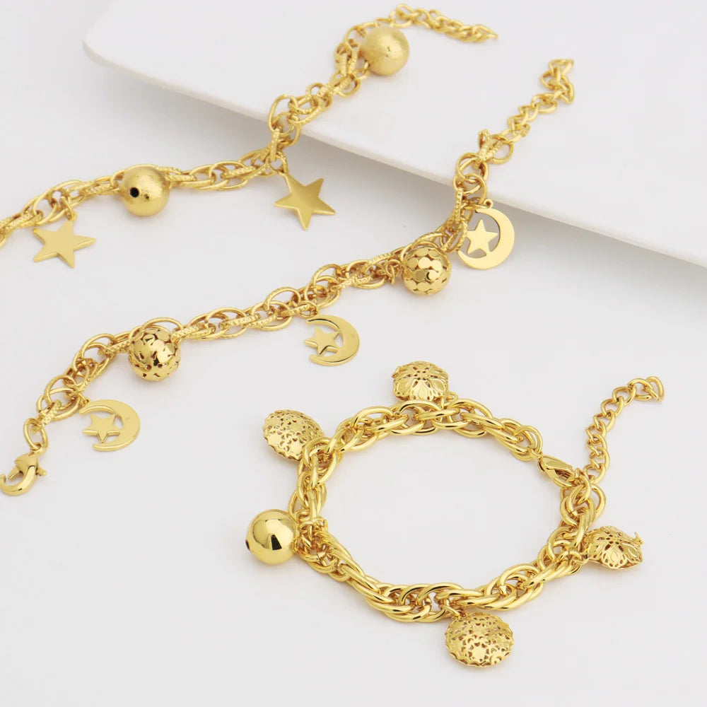 France Animal Flower Pendant Chain Bracelet for Women, Stainless Steel Africa Wedding Party Gift, Trendy Daily Accessor
