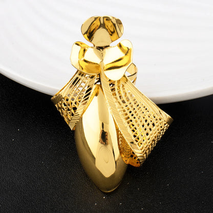 2025 African Luxury Bow Tie Necklace Earrings for Women Party Wedding Banquet Nightclub Gold Plated Jewelry Gift